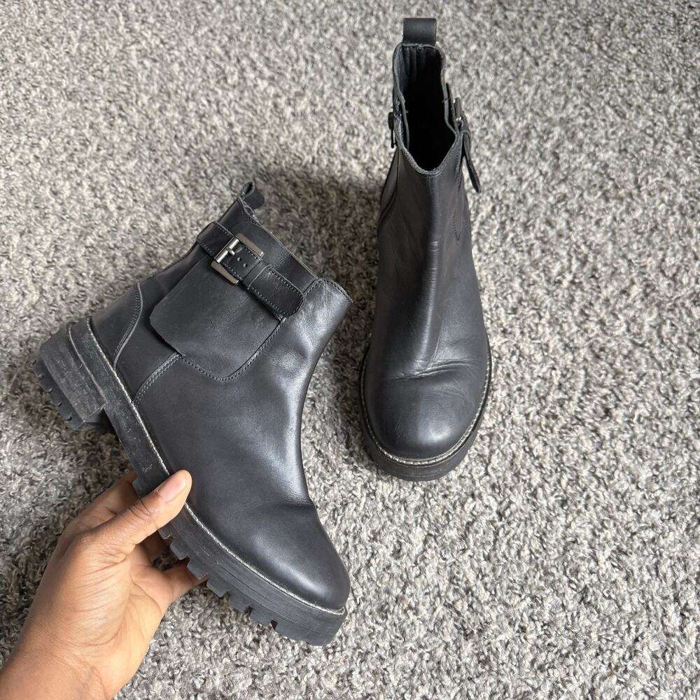 Jeffrey Campbell Ankle Boots Womens 40 US. 9.5 Combat Casual Black Grunge Punk